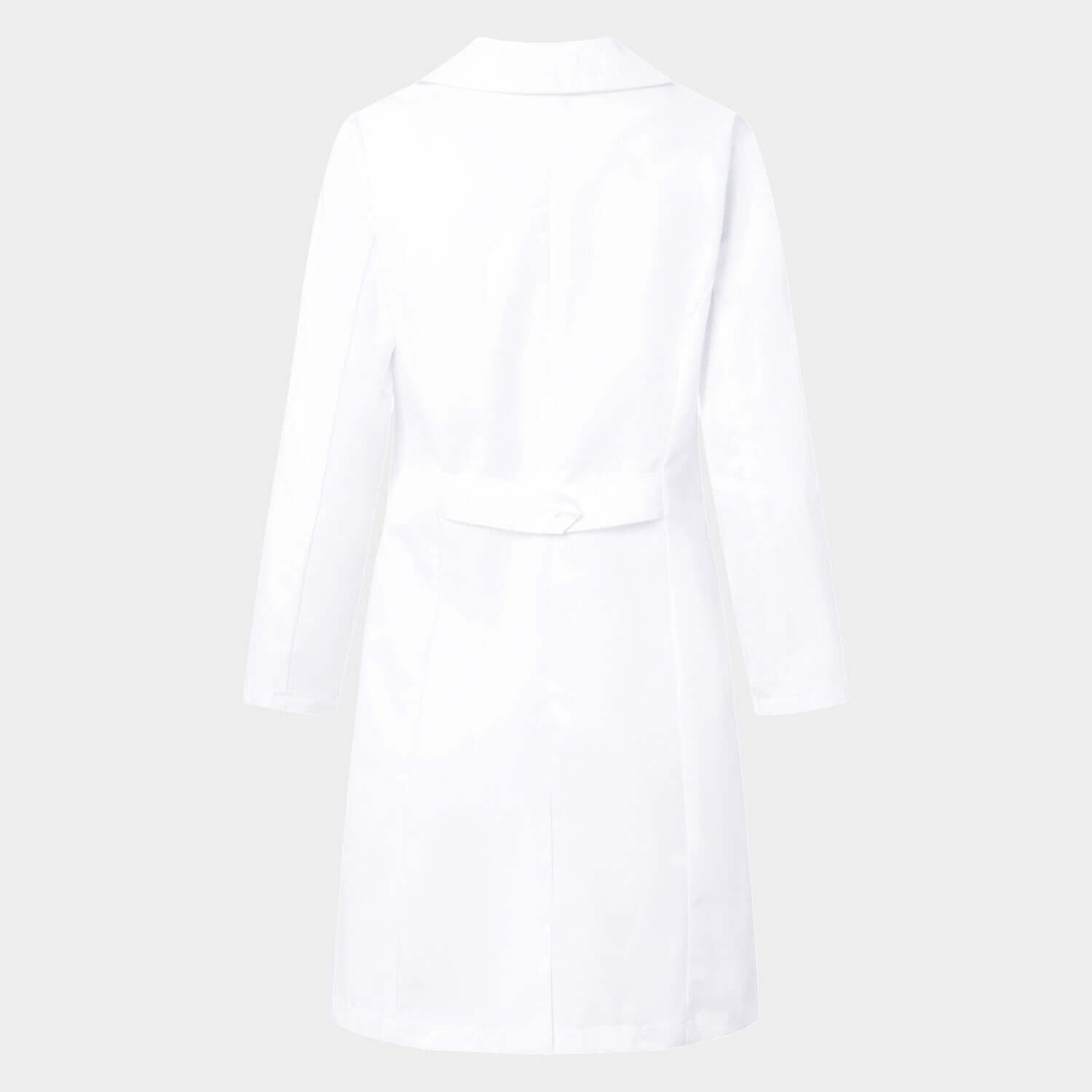 Women's long lab coat Mia, colour white, back