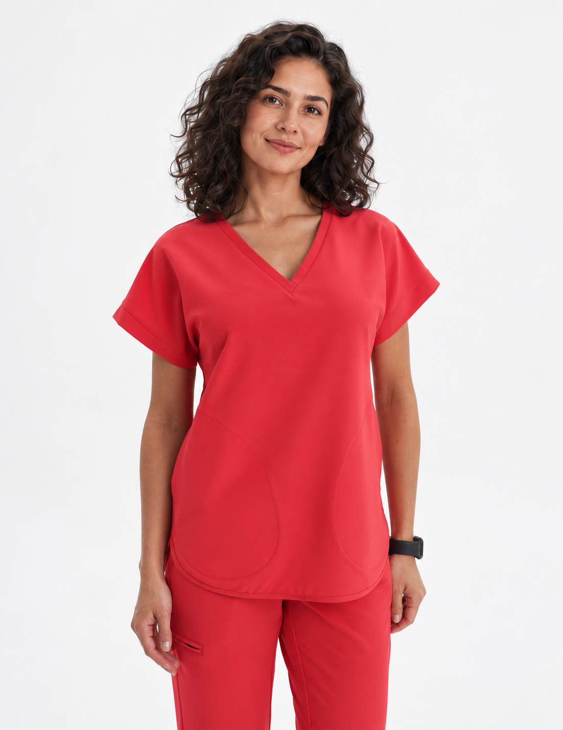 Women's kimono scrub top Kaja, colour red, front