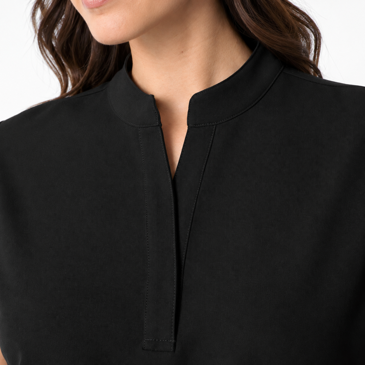 Women's mandarin collar scrub top Zoja, colour black, photo