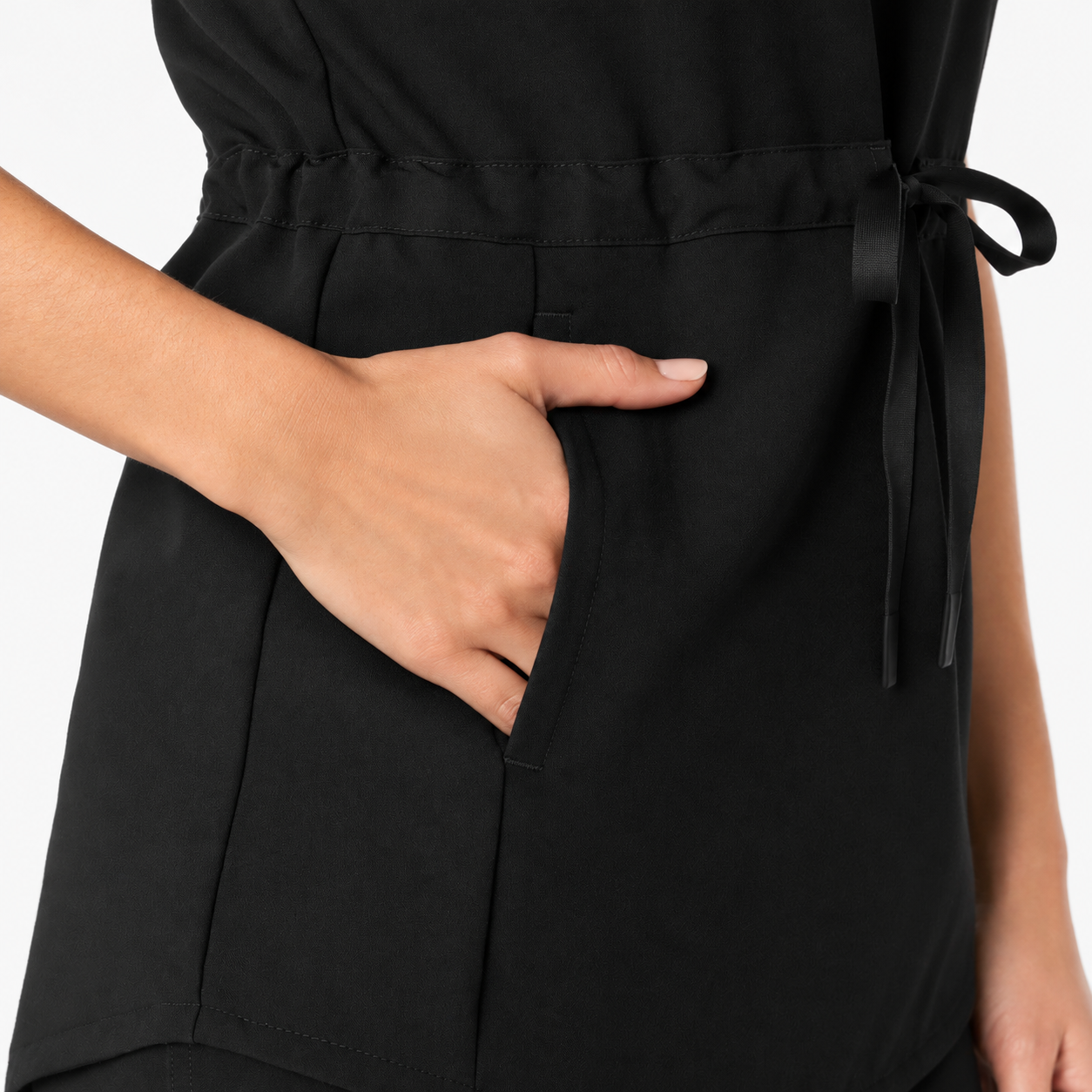 Women's mandarin collar scrub top Zoja, colour black, photo