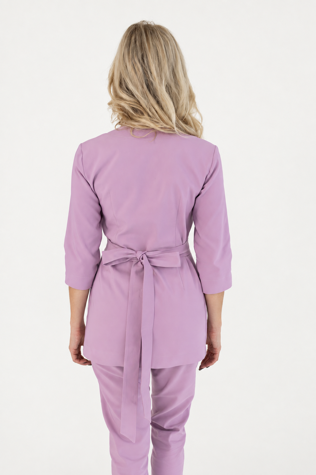 Women's wrap medical tunic Ana, colour pink, back