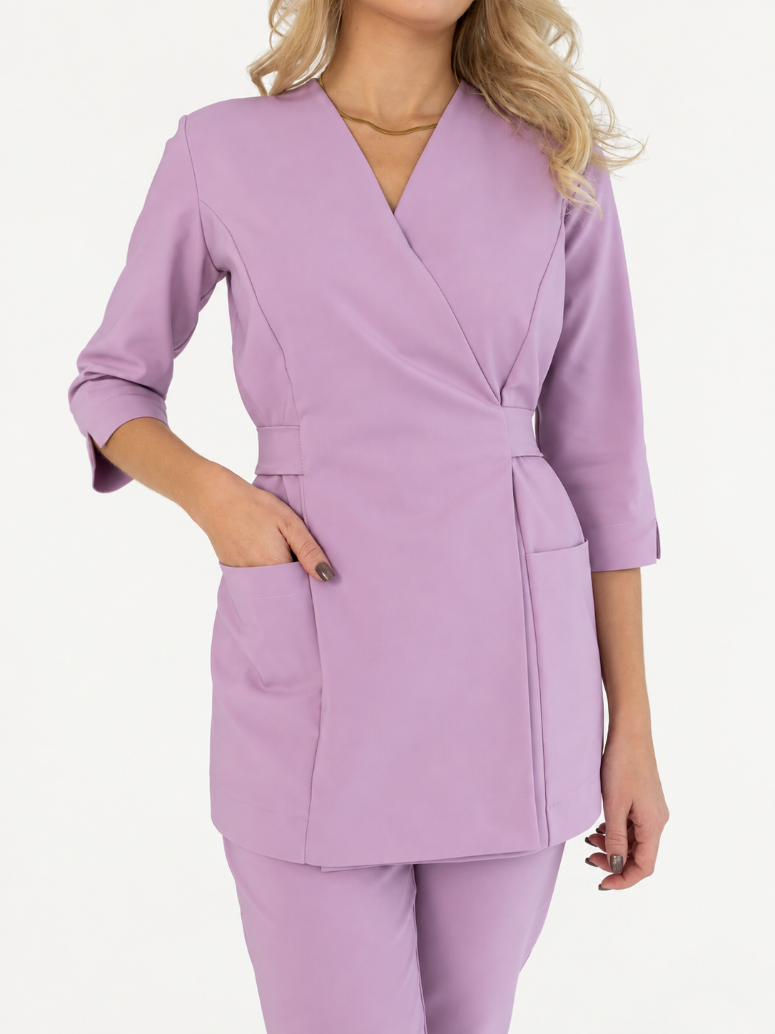 Women's wrap medical tunic Ana, colour pink, photo